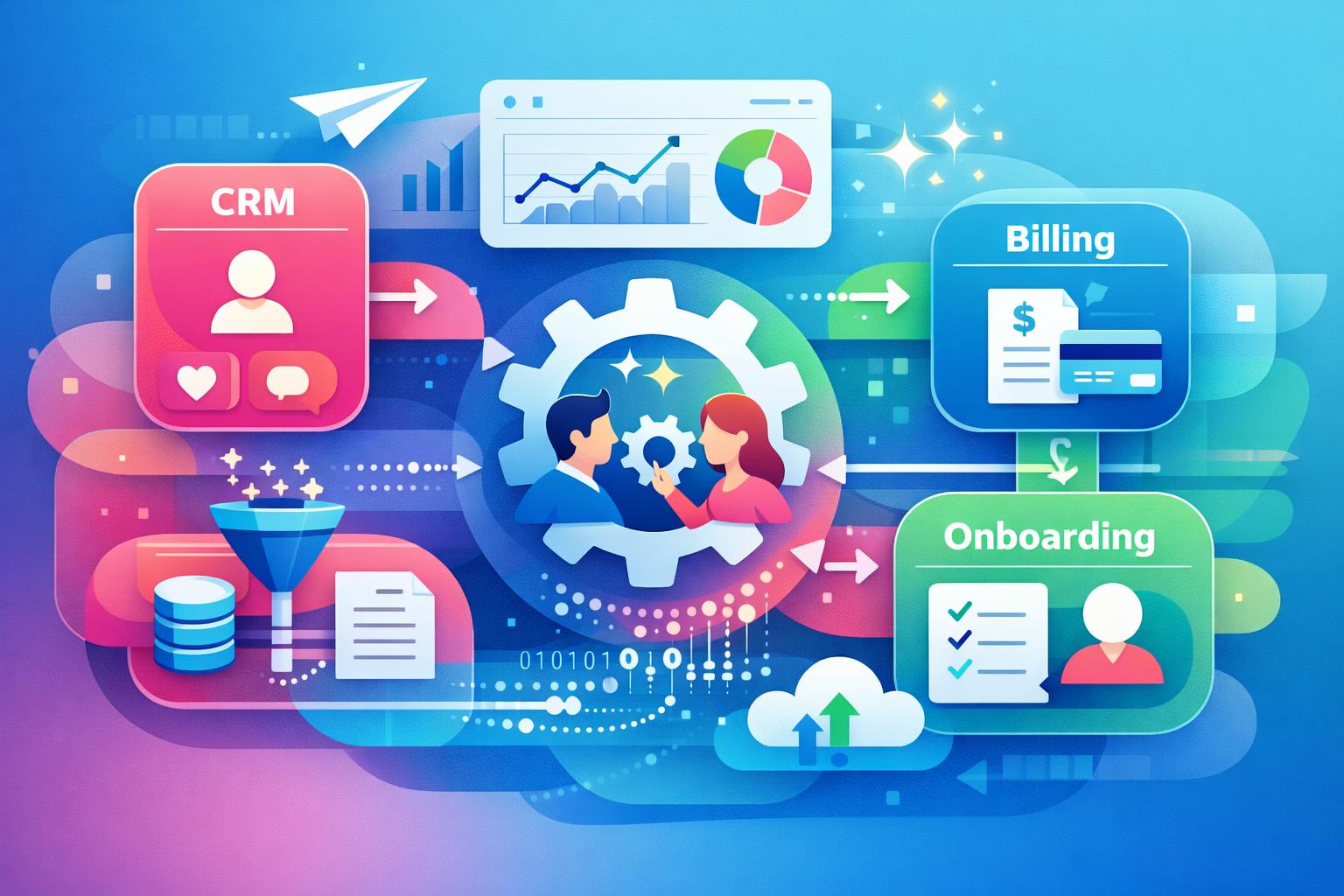 SaaS workflow automatisering med CRM og økonomi